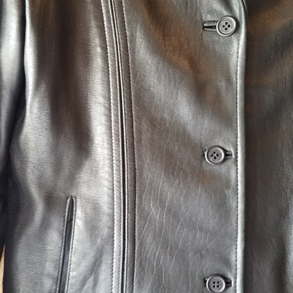 Jones New York Fitted Black Leather Jacket M - Picture 6 of 6